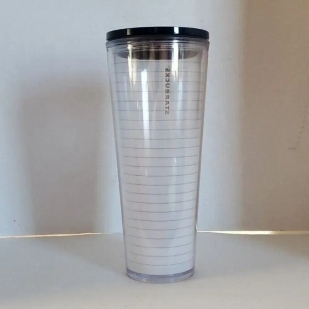 Starbucks Cold Travel Tumbler Cup 2020 24 oz Venti Paper White Ombre Blue
